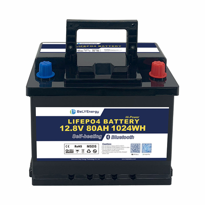 ซื้อ การออกแบบน้ําหนักเบา การติดตั้งง่าย 3000 วงจร 12V80Ah LiFePo4 แบตเตอรี่สําหรับเรือ online manufacture