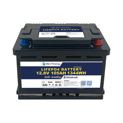 ซื้อ RV LiFePO4 แบตเตอรี่สําหรับการเก็บพลังงาน 12V 105AH พร้อม BT และทําความร้อนด้วยตัวเอง online manufacture