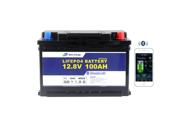 ซื้อ Bely UN38.3 100% DOD แบตเตอรี่ลิเธียมบลูทู ธ แบตเตอรี่ลิเธียม 12V 100Ah Li Ion online manufacture