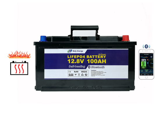 ซื้อ แบตเตอรี่ลิเธียมบลูทู ธ 1280Wh 100ah 12v Lifepo4 แบตเตอรี่ รอบลึก สำหรับ Motorhome online manufacture