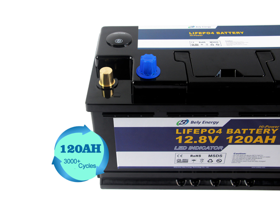 ซื้อ แบตเตอรี่ลิเธียม 12 โวลต์ 120Ah Lifepo4 แบตเตอรี่ลิเธียมแบบชาร์จไฟรอบลึก 12V online manufacture