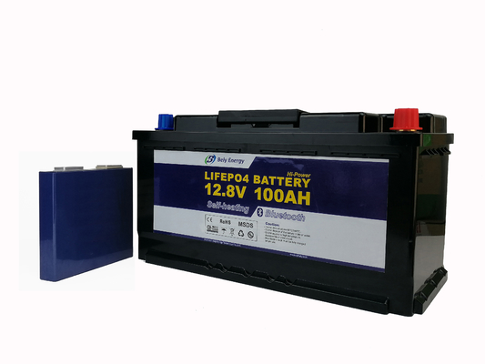 ซื้อ คาราวาน UPS 12V 100AH ​​LiFePO4 แบตเตอรี่ลิเธียมพร้อมบลูทู ธ องค์ประกอบความร้อน online manufacture