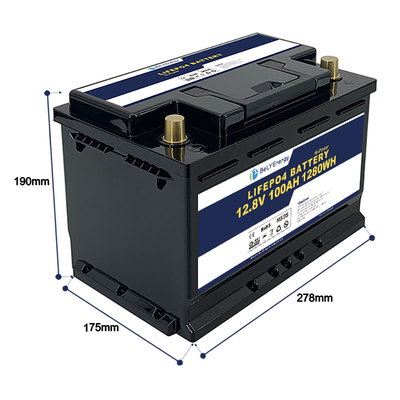 Bely Energy แบตเตอรี่ LiFePo4 12V 100AH สําหรับเรือ 3 ปี การรับประกัน