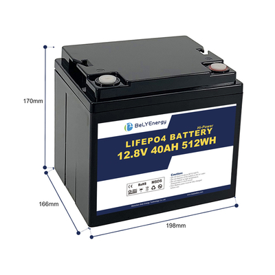 Bely Energy 12V 40AH LiFePo4 แบตเตอรี่ น้ําหนักเบาสําหรับ UPS / EV / Yacht