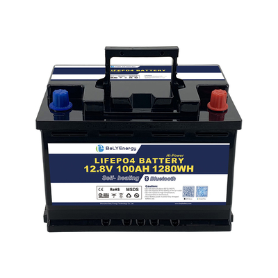 Bely การป้องกันกระแสไฟเกิน Smart BMS Battery Pack 12V 100ah Lead Acid Replacement