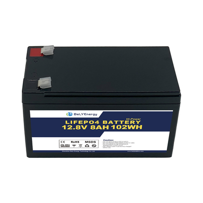 แบตเตอรี่ LiFePo4 พกพา 12V 8AH สําหรับสถานีสื่อสาร RV ของอุปกรณ์อิเล็กทรอนิกส์ผู้บริโภค