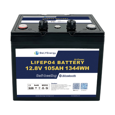 ระบบพลังงานแสงอาทิตย์ 12v 105ah Lifepo4 แบตเตอรี่ที่กําหนดเองด้วย CAN RS485 อินเตอร์เฟส