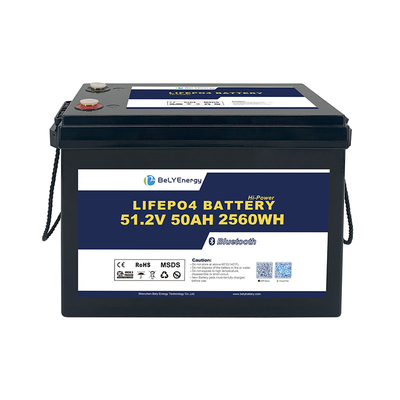ค่าใช้จ่ายประสิทธิภาพอายุยาว 51.2V 50Ah Lifepo4 แบตเตอรี่ 3000 วงจรสําหรับระบบเก็บ