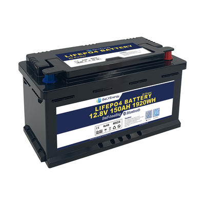 แบตเตอรี่ลิธีียม 12V 150AH LiFePO4 พร้อม BT และทําความร้อนด้วยตัวเองเพื่อเก็บพลังงาน