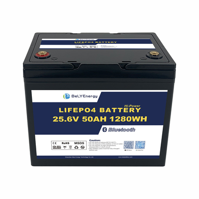 OEM ODM ABS แบตเตอรี่เรือเรือต้าน UV 24V 50AH LiFePO4 แบตเตอรี่ลิธีโอพร้อม BT