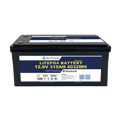 LiFePO4 แบตเตอรี่ลิธีਅਮ 12V 315AH พร้อม BT และทําความร้อนด้วยตนเองสําหรับรถคาราวาน RV