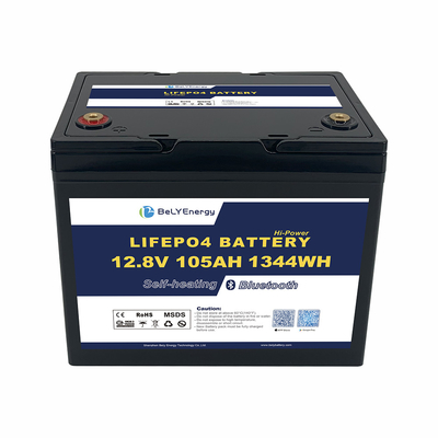 LiFePO4 แบตเตอรี่ไอออนลิธีਅਮ 12V 105AH พร้อม BT และทําความร้อนด้วยตัวเอง