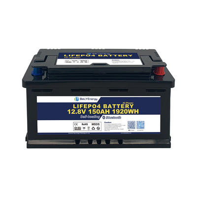 IP65 กันน้ํา พลังงานสูง น้ําหนักเบา H8 DIN 12V150Ah LiFePo4 แบตเตอรี่สําหรับแคมเปอร์