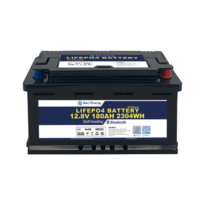 การรับประกัน 3 ปี ไม่มีอาการความจํา Smart BMS 12V LiFePo4 แบตเตอรี่ 12V180Ah สําหรับรถยนต์