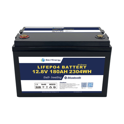 แบตเตอรี่ RV พร้อม BT และแบตเตอรี่ลิธีียม LiFePO4 ที่ทําความร้อนด้วยตัวเอง 12V 180AH สําหรับการเก็บพลังงาน